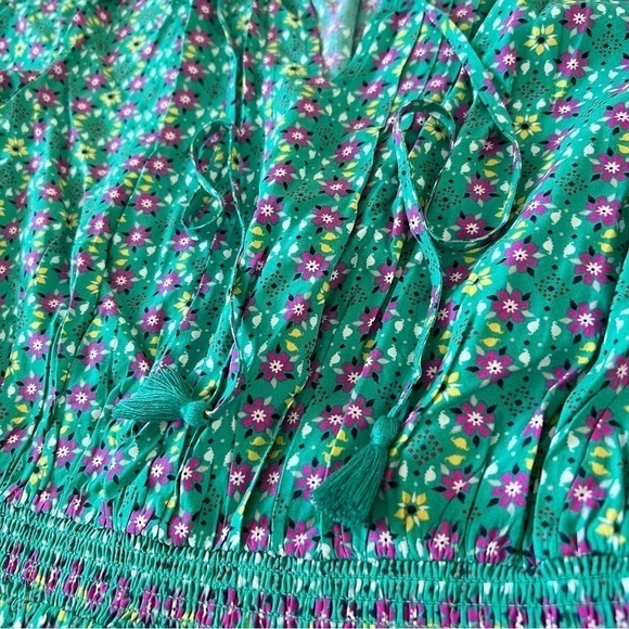 🆕 Matilda Jane Turquoise Geometric Age of Aquarius
Peasant Dress Floral Tassel - Picture 4 of 8